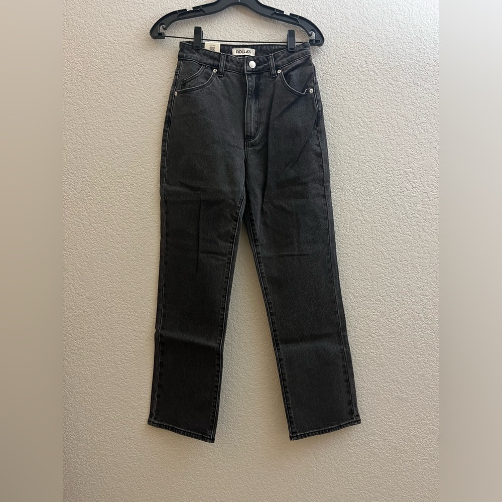 NWT Rolla’s Original Straight High Rise Jean Gray Black Size 26